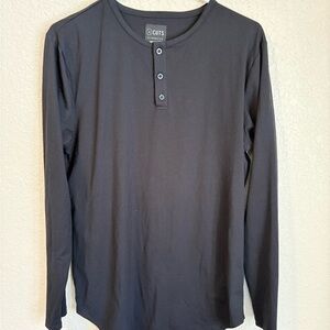 Cuts Clothing Black Long Sleeve Henley